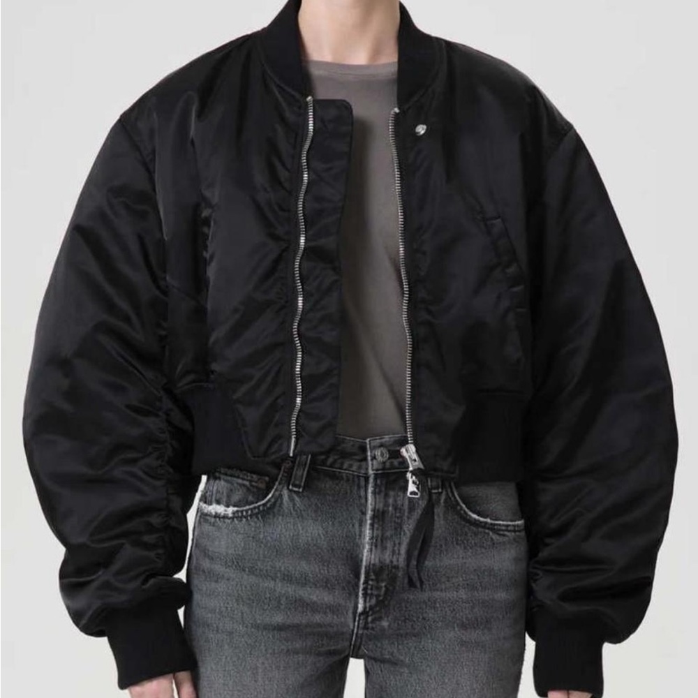 AGOLDE Black Bomber Jacket